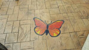 Printed Concrete Patio with Butterfly Feature