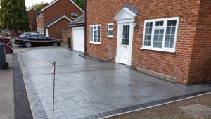 Printed Concrete Driveway with Compass Feature