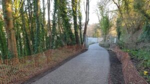 DCS Flexible Porous Paving on the Nailsworth to Stroud Cycleway installed by DCS