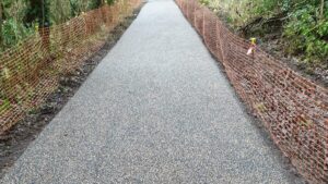 DCS Flexible Porous Paving on the Nailsworth to Stroud Cycleway installed by DCS