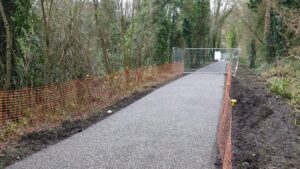 DCS Flexible Porous Paving on the Nailsworth to Stroud Cycleway installed by DCS