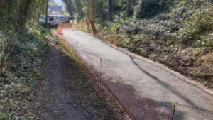 DCS Flexible Porous Paving on the Nailsworth to Stroud Cycleway installed by DCS