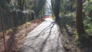 DCS Flexible Porous Paving on the Nailsworth to Stroud Cycleway installed by DCS