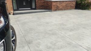 Printed Concrete Driveway in Dove Grey Porcelain Stone